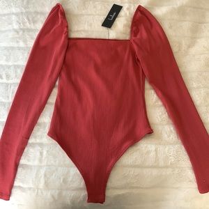 Red long sleeve bodysuit